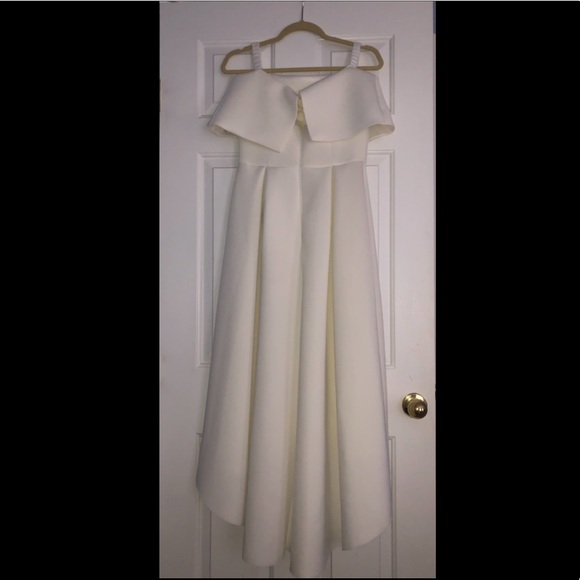 ASOS Off The Shoulder Scuba Dip Back Maxi Dress - Picture 7 of 8